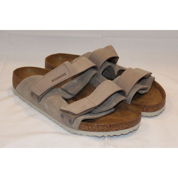 BIRKENSTOCK Uji Regular Fit Slide Sandal Digital TAN Genuine Leather Men - Picture 2 of 6